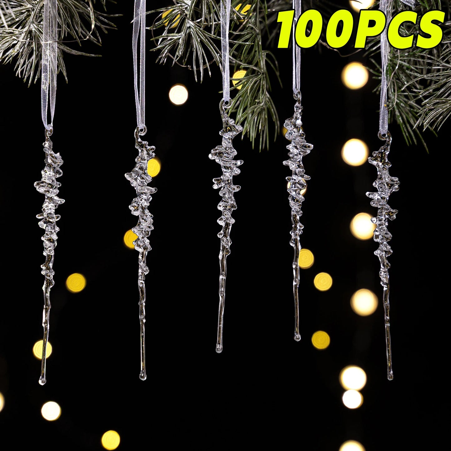 Clear Acrylic Christmas Icicle Ornaments