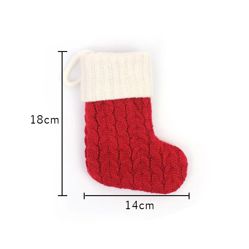 Knitted Christmas Stocking Tree Decorations