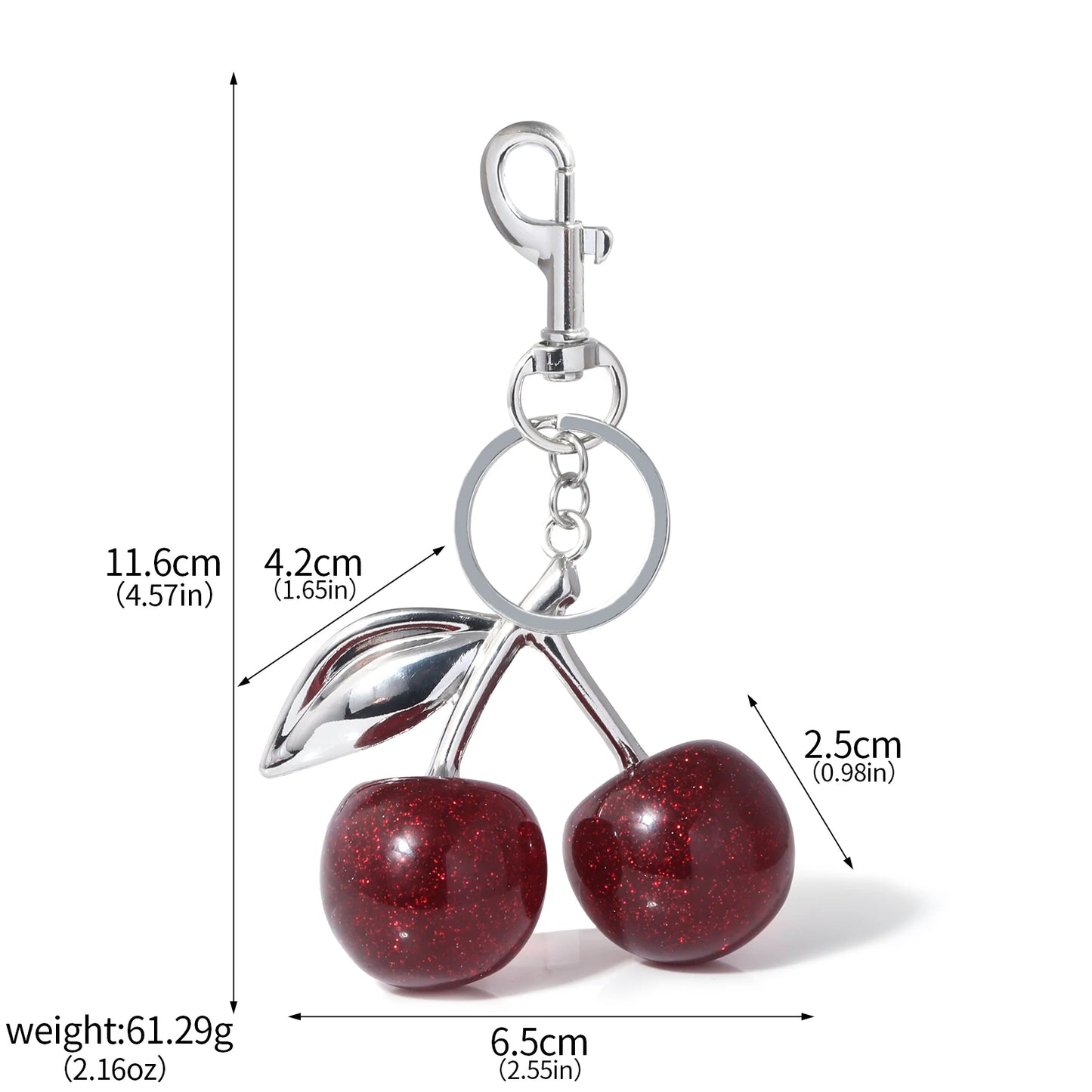 Fashion Delicious Red Cherry Keychain Summer Fruits Cherries Pendant Keyring For Women Men Jewelry Bag Key Accessories Gift