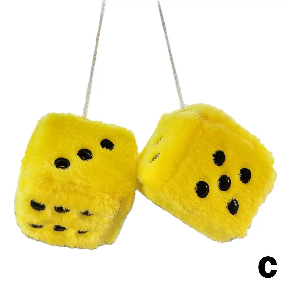 Plush Dice Car Ornament Pendant