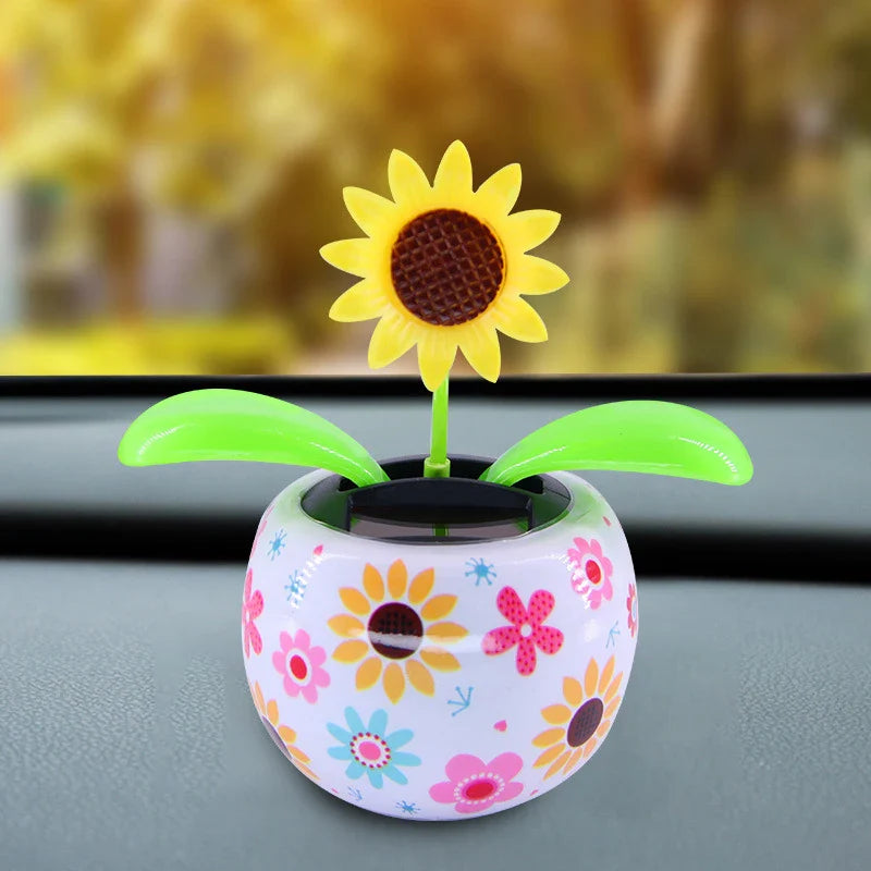 Solar Swing Flower Car Ornament