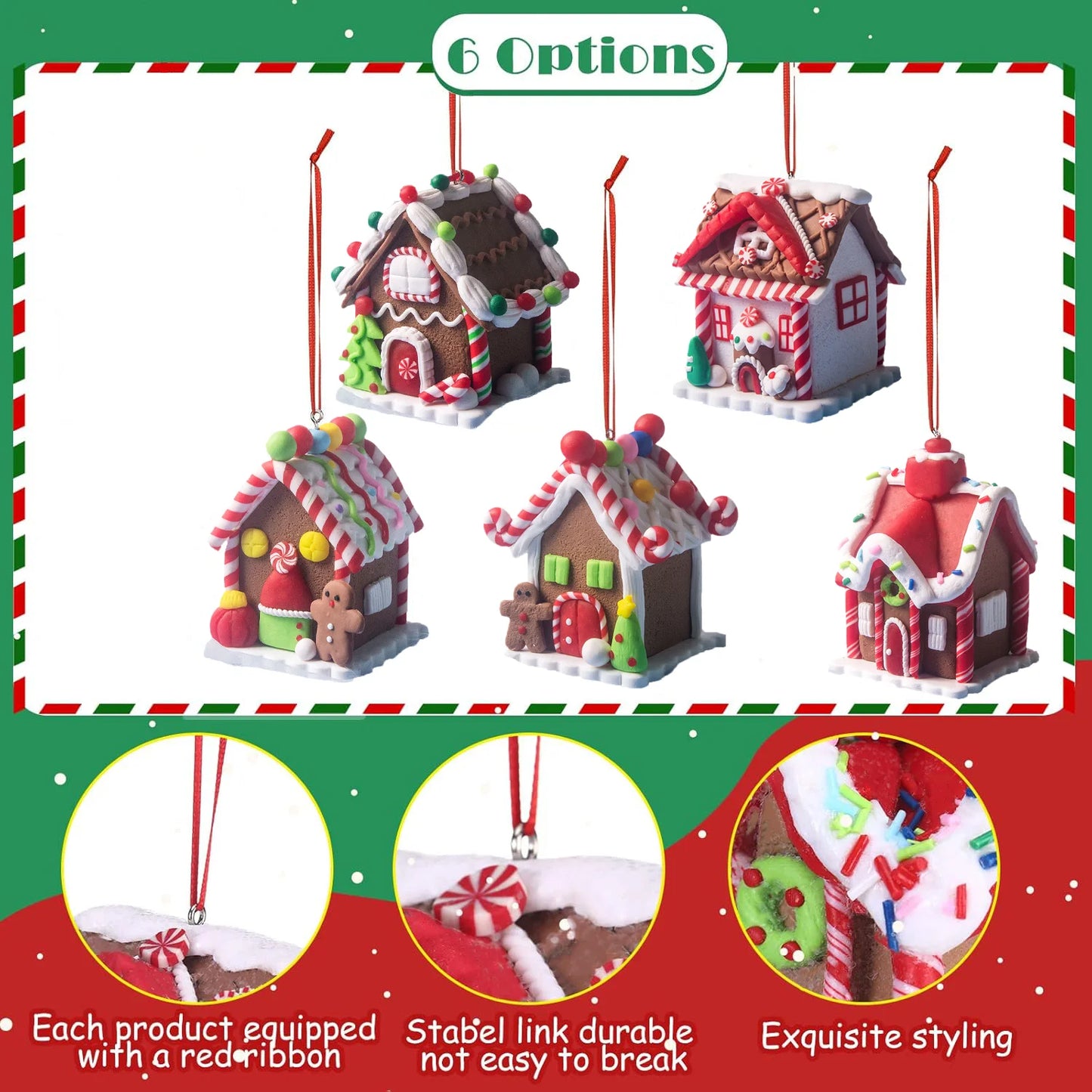 Gingerbread House Ornament Set