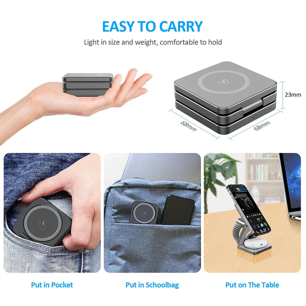 3-in-1 Foldable Magnetic Charger