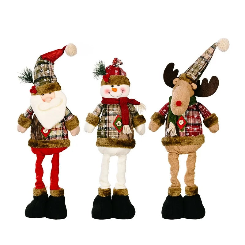 Plush Christmas Doll Decorations Set