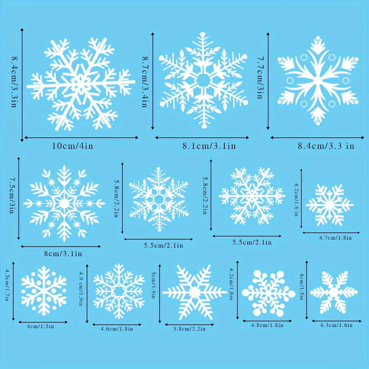 Reusable Christmas Snowflake Window Stickers