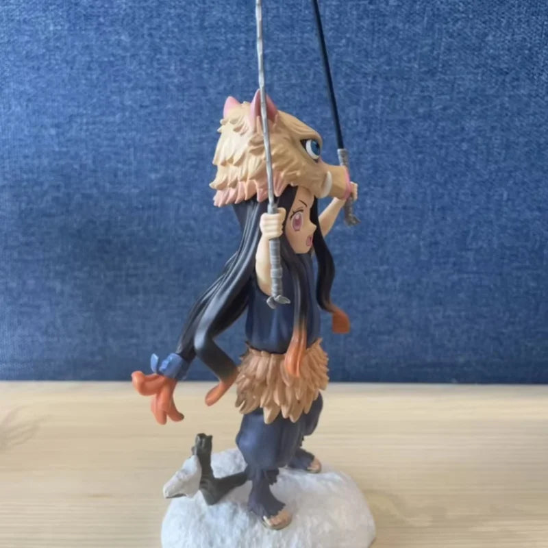 20cm Anime Demon Slayer Figure Kamado Nezuko Midouzi Cos Lnosuke Kimetsu Figurine PVC Decoration Statue Model Toys Gift