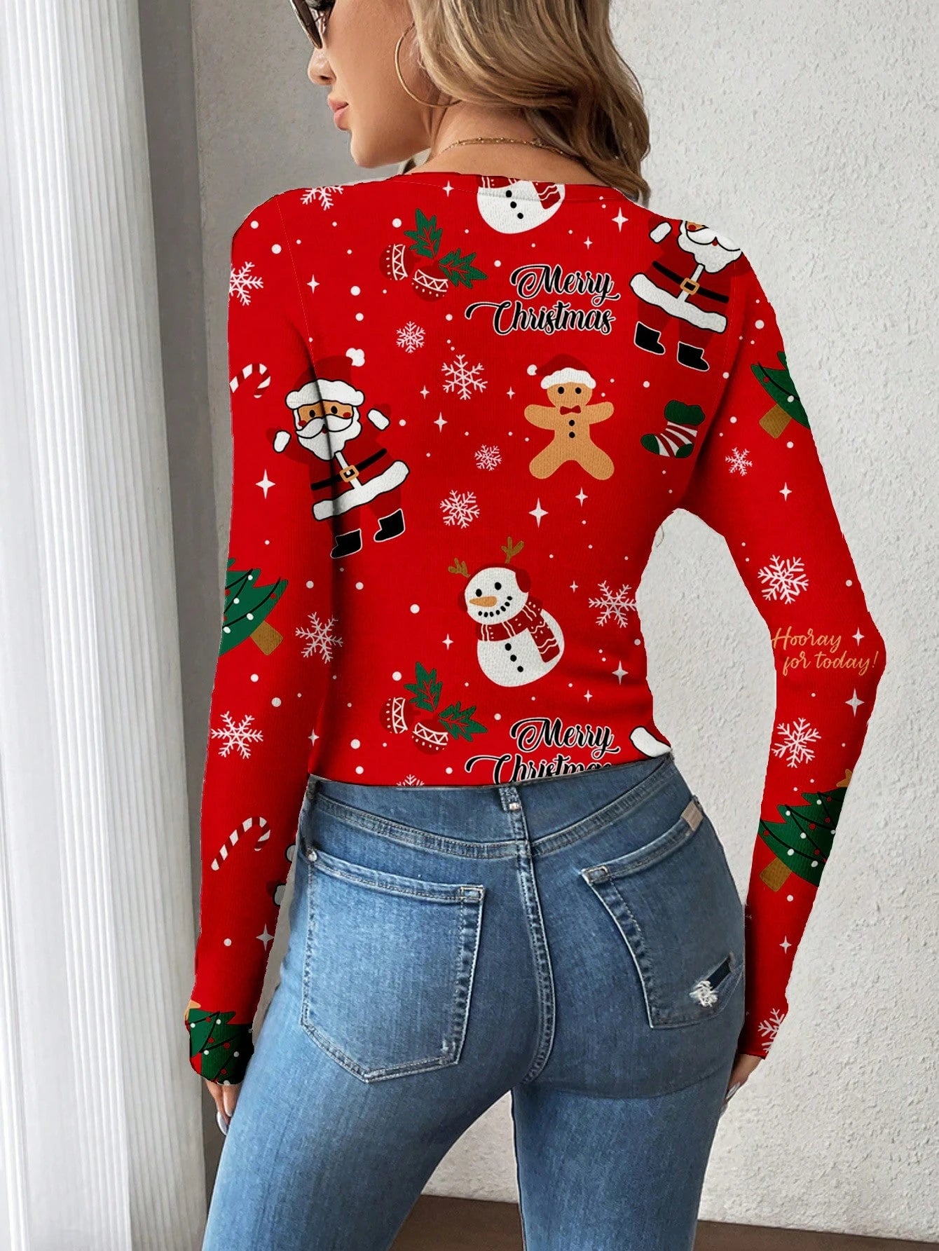 SHEIN LUNE Christmas Print T-Shirt