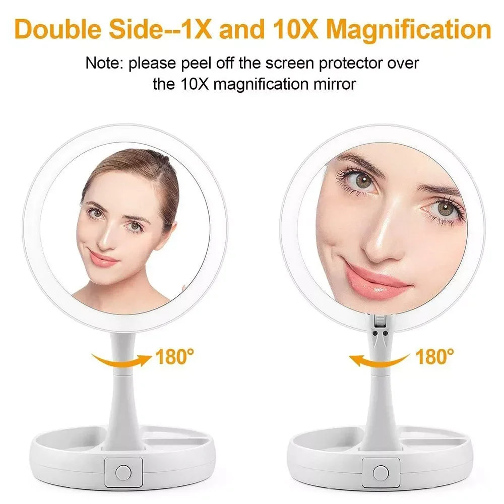 10X LED Dual-Sided Makeup Mirror