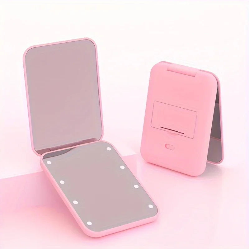 LED Compact Folding Makeup Mirror