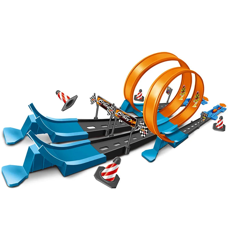 TOYMOGER Kids Double Car Racing Track