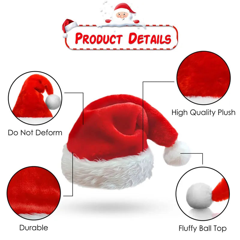 Thick Plush Santa Claus Hat