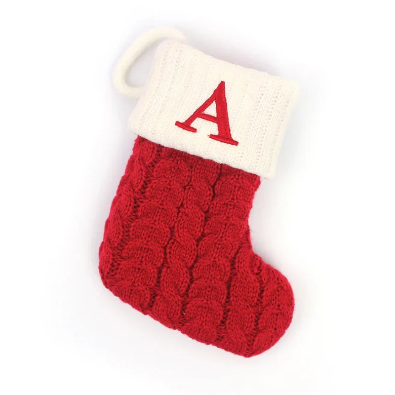 Knitted Christmas Stocking Tree Decorations