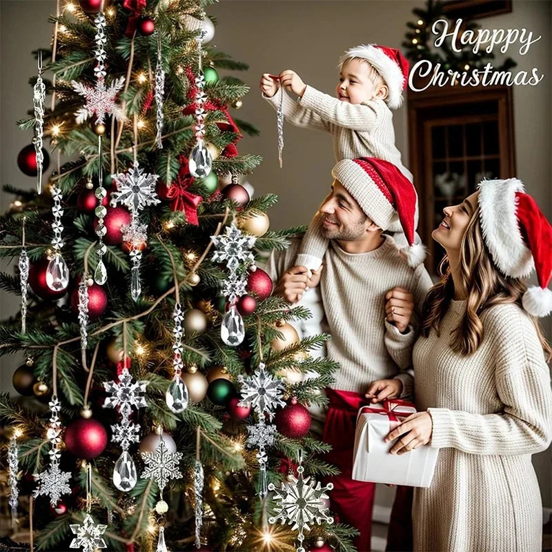 Sparkling Snowflake Christmas Pendant Set