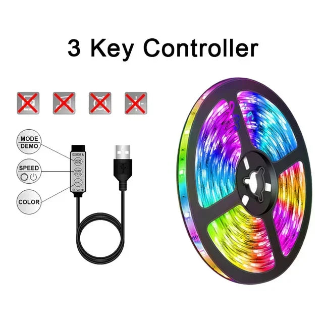 USB RGB LED Strip Lights