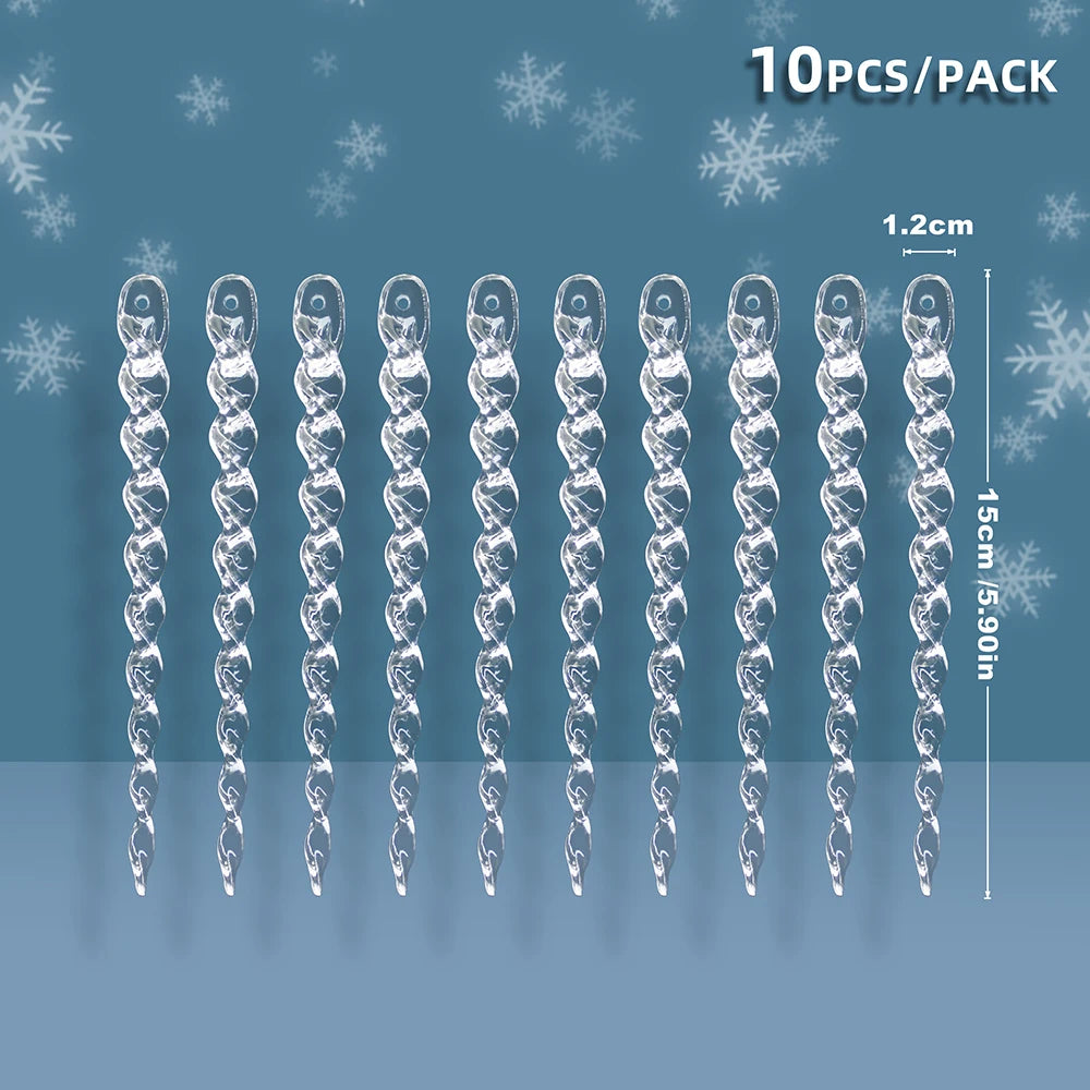 Clear Fake Christmas Icicle Ornaments