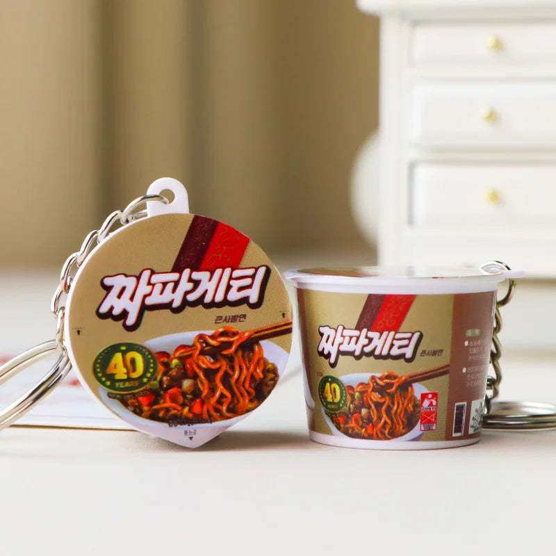 Simulation Instant Noodles Keychain