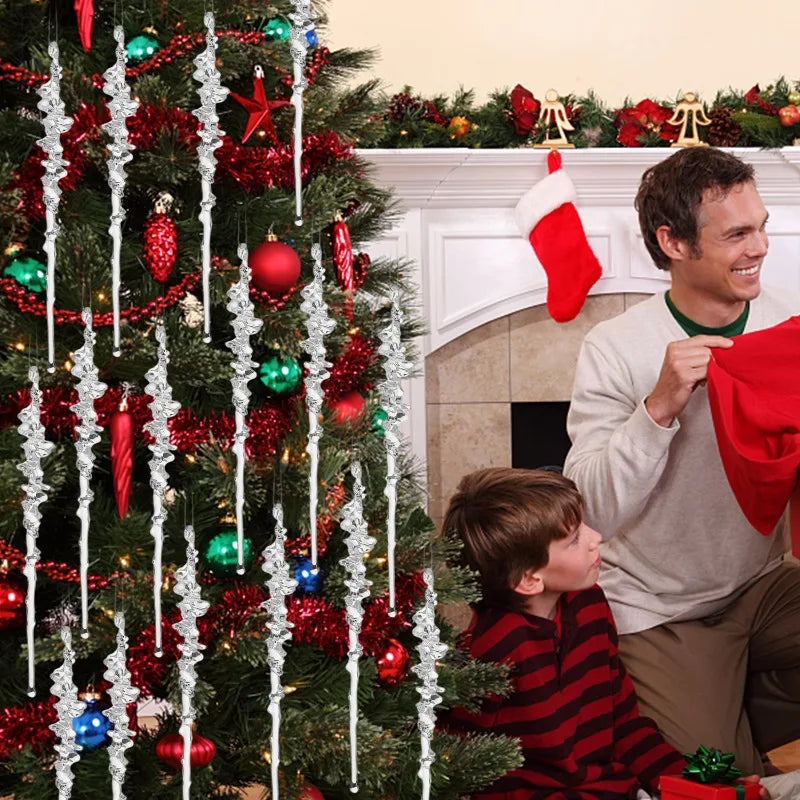 Clear Acrylic Christmas Icicle Ornaments