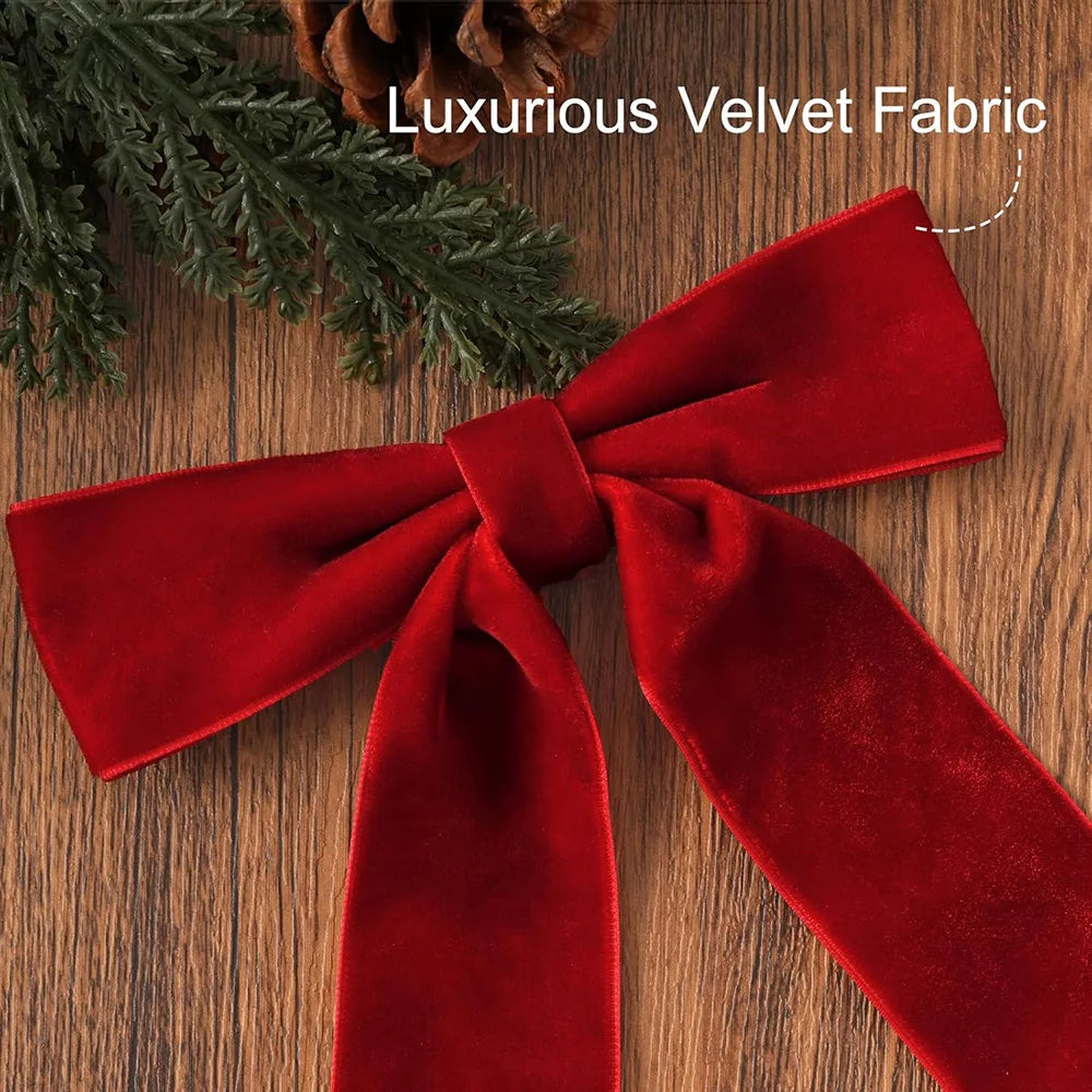 Velvet Christmas Bows Decorations Set