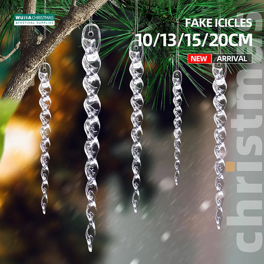 Clear Fake Christmas Icicle Ornaments