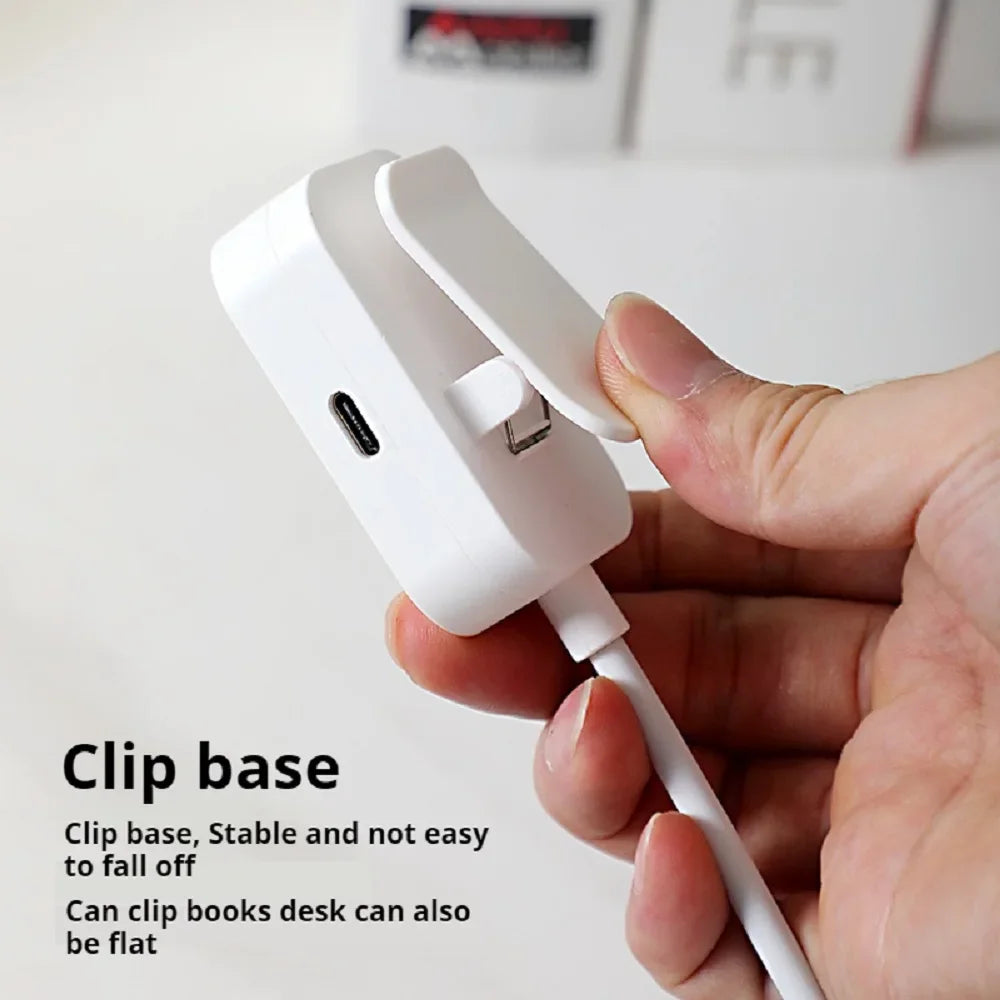Mini LED Reading Book Light Table Lamp 3 Modes Adjustable USB Rechargeable Clip-On Study Reading Lamp for Travel Bedroom Book