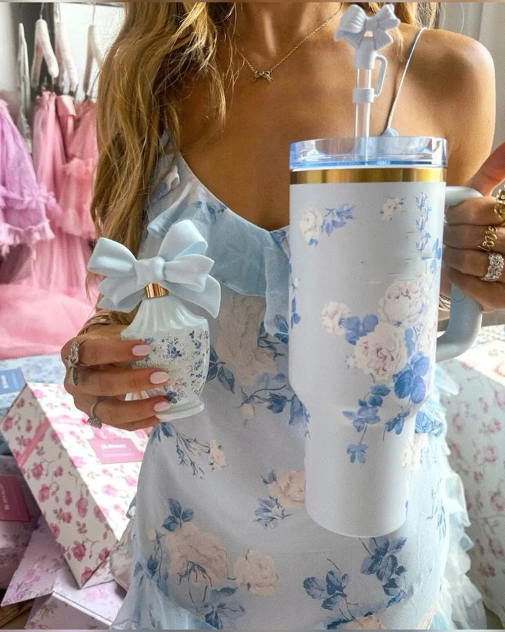 Spring Stanley Style Floral Tumbler