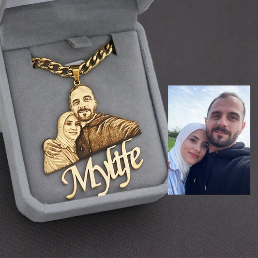 Custom Photo Engraved Pendant Necklace