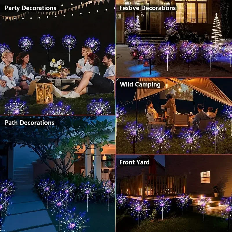Solar Fireworks Garden Lights 60LED