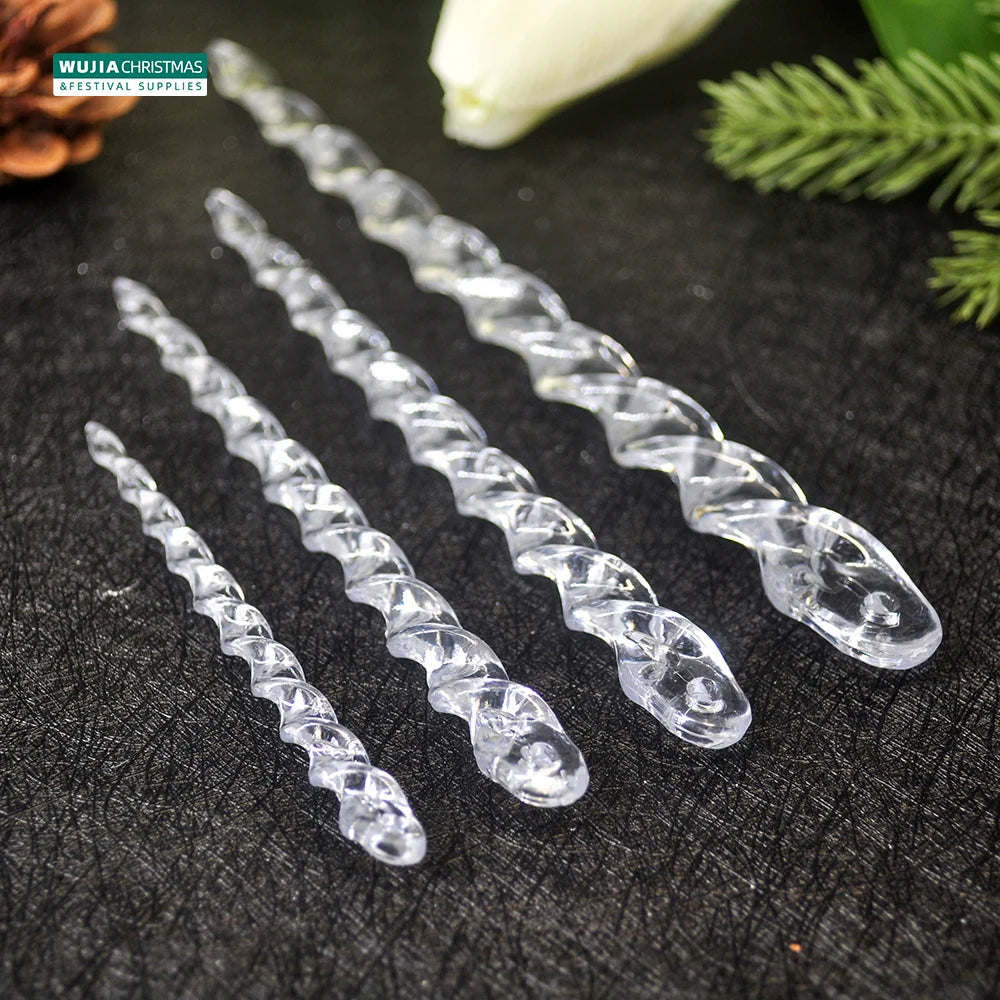 Clear Fake Christmas Icicle Ornaments