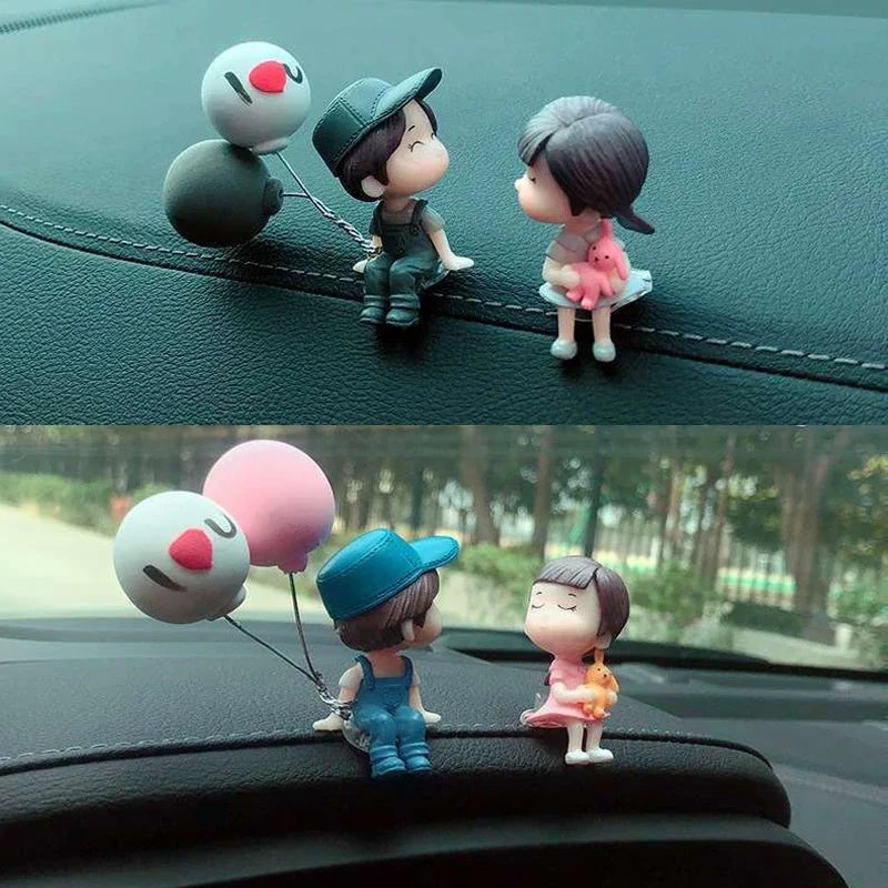 Cute Cartoon Couples Car Ornament