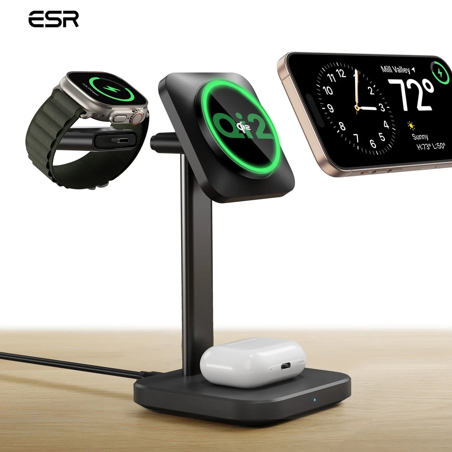 ESR 3-in-1 Qi2 Wireless Charger