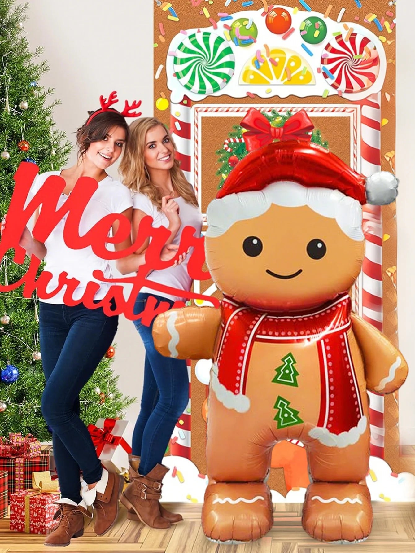 Smiling Gingerbread Man Balloon