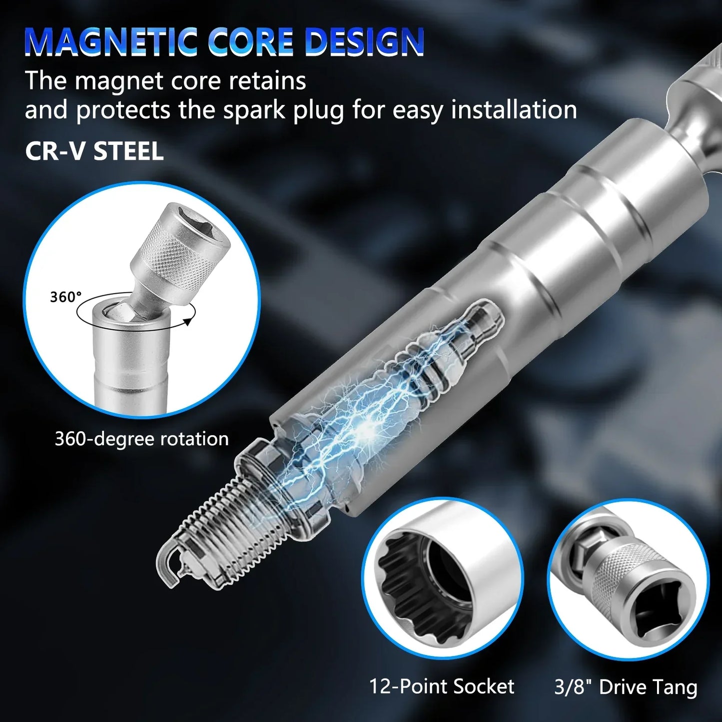 PowerFix 15-Piece Spark Plug Kit