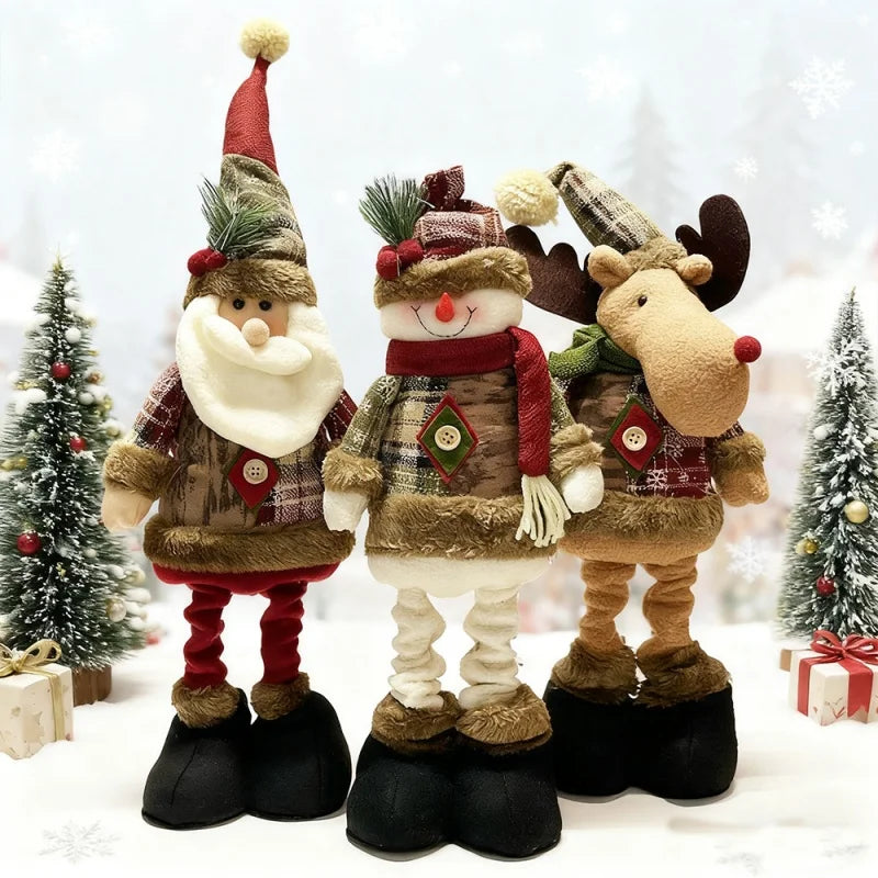 Plush Christmas Doll Decorations Set