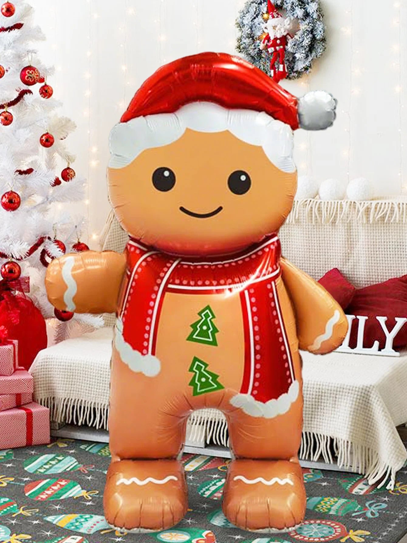 Smiling Gingerbread Man Balloon