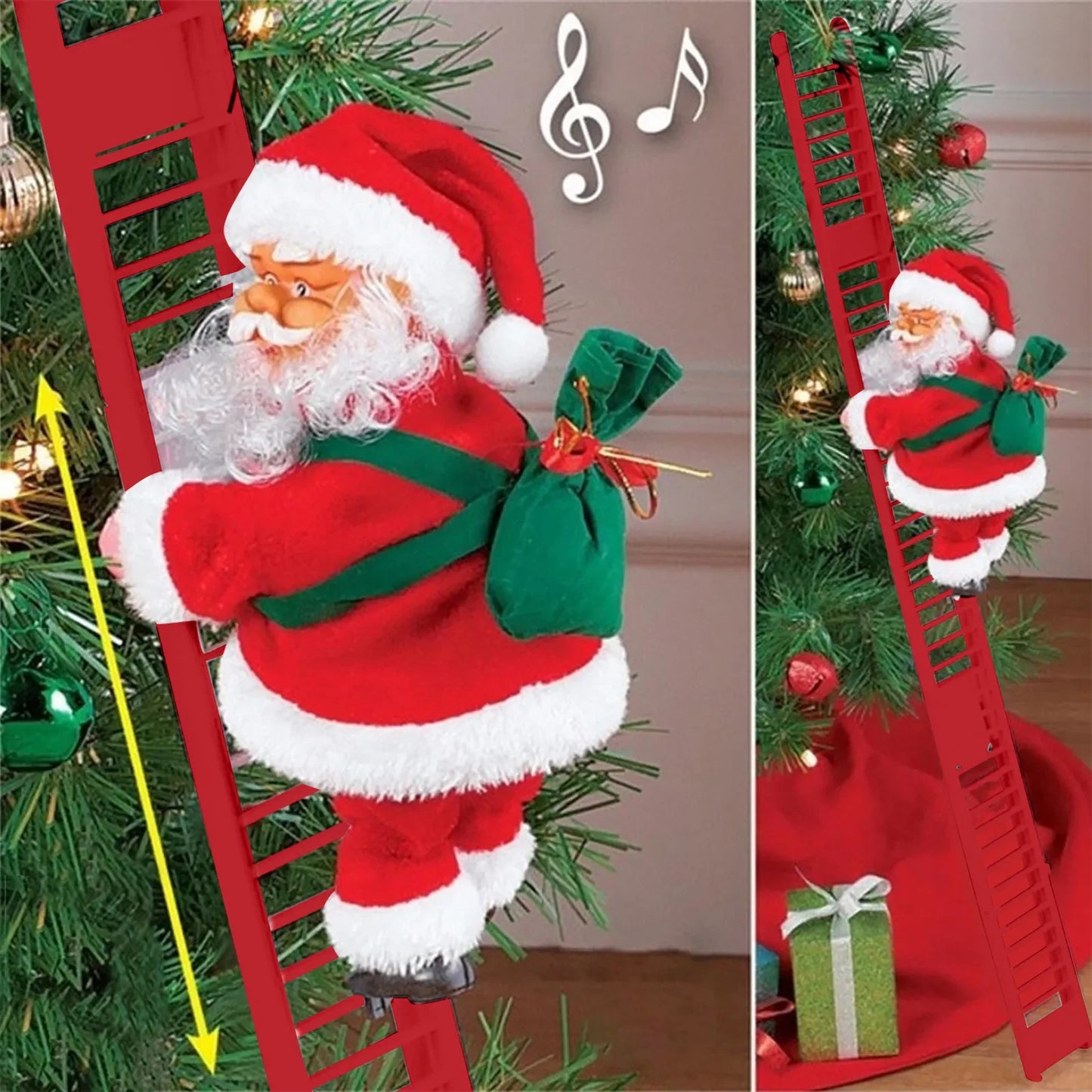 LED Music Santa Climbing Ornament