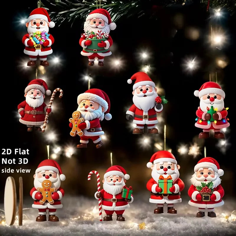 Wooden German Santa Decorations Set