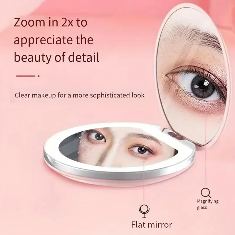 Portable LED Folding Travel Mirror