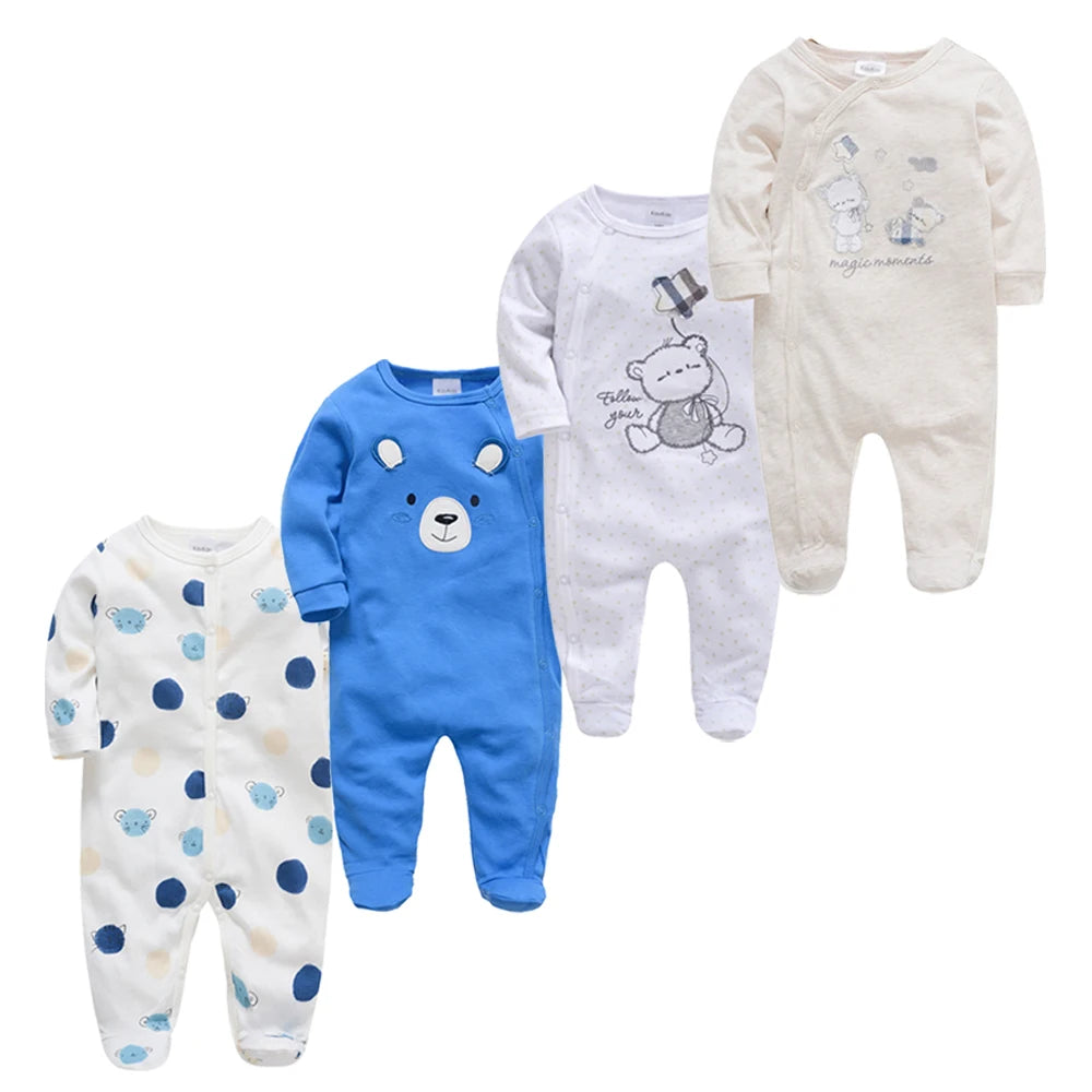 3/4 Pcs a Lot  Baby Boy Rompers Newborn Cotton Girls Clothes Long Sleeve Summer Soft Jumpsuit O-Neck 0-12M Onesie Clothing