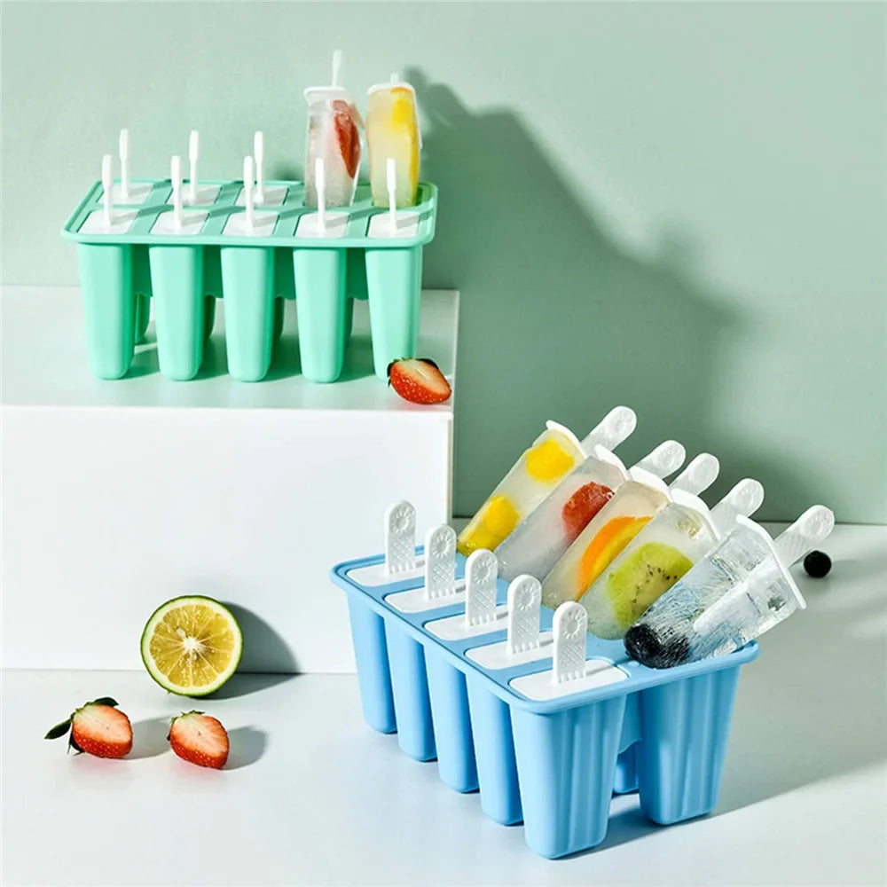 10-Piece Silicone Popsicle Molds