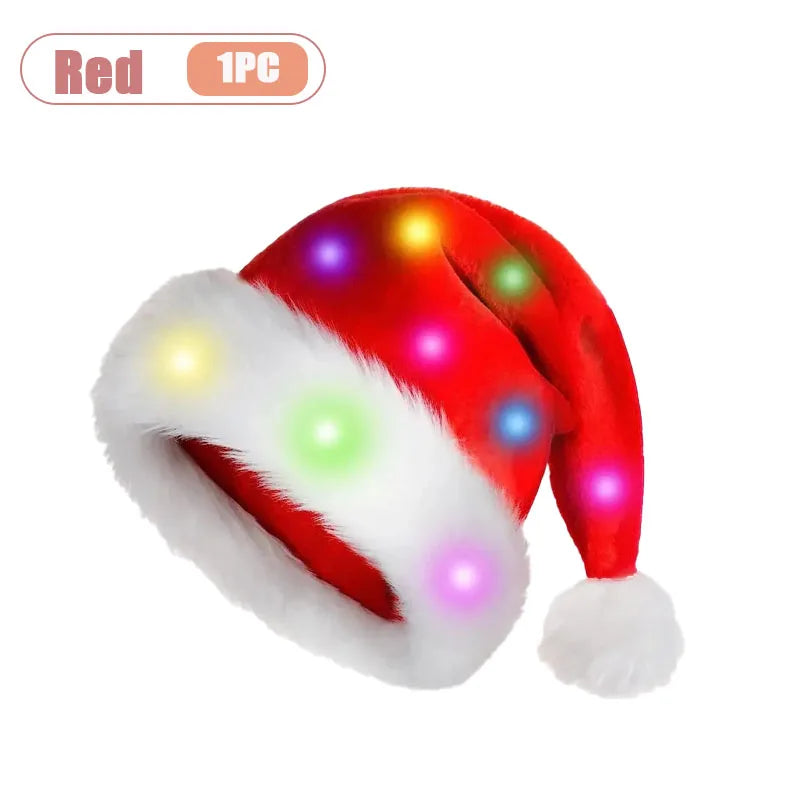 LED Plush Christmas Santa Hats
