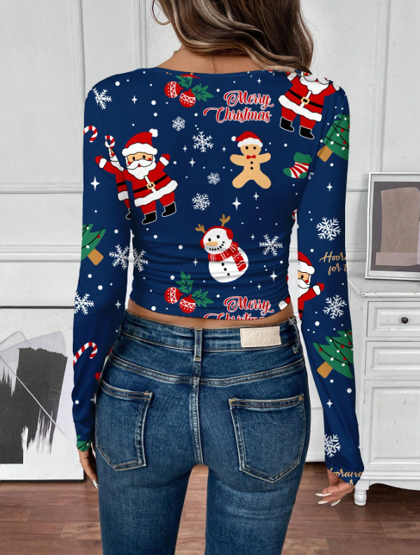 SHEIN LUNE Christmas Print T-Shirt