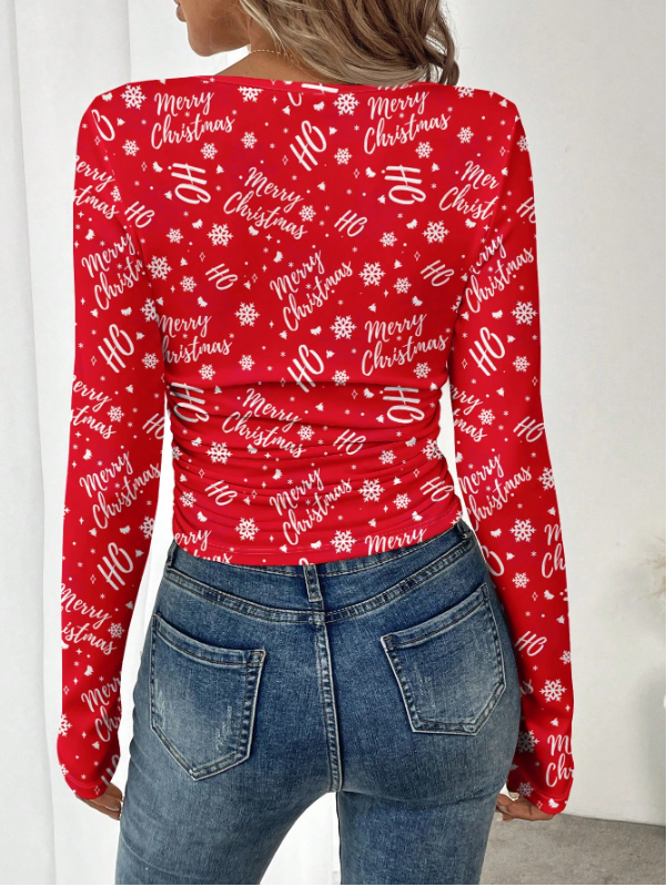 SHEIN LUNE Christmas Print T-Shirt