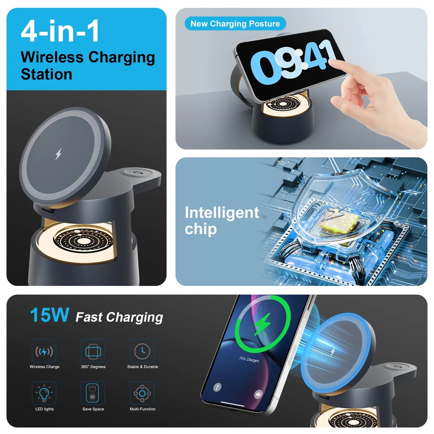 4-in-1 Magnetic Wireless Charger