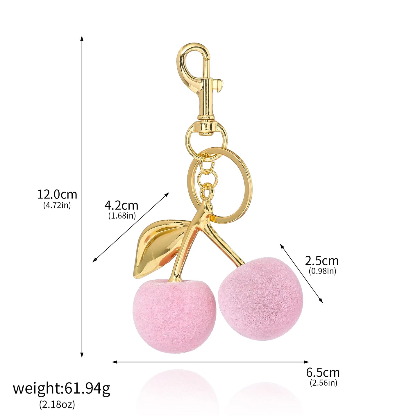 Fashion Delicious Red Cherry Keychain Summer Fruits Cherries Pendant Keyring For Women Men Jewelry Bag Key Accessories Gift