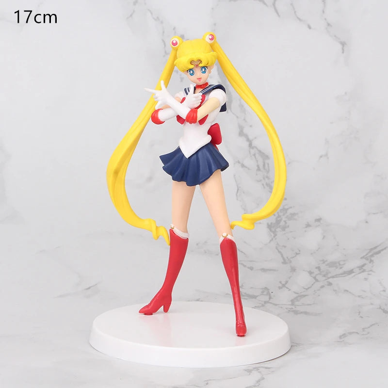 Sailor Moon Figure Anime Cartoon Jupiter Makoto Venus Minako Tsukino Rabbit Doll Toy Little Princess Cake Decoration Ornaments
