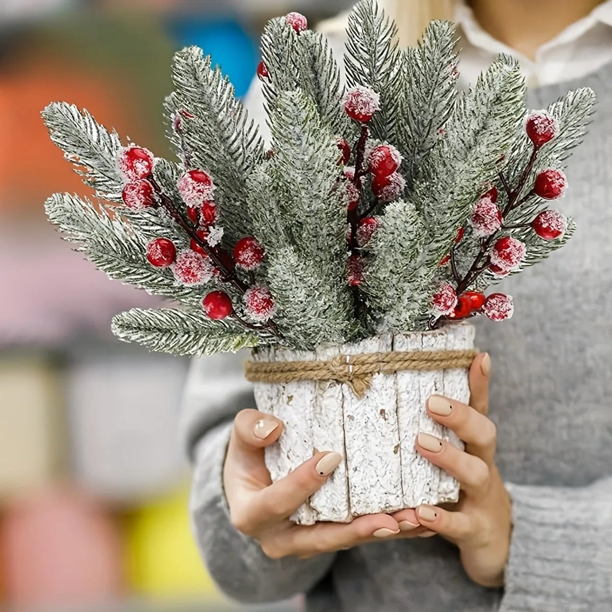 Snow White Pine Berry Bouquet