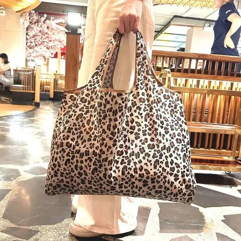 Large Leopard Print Shopping Bag