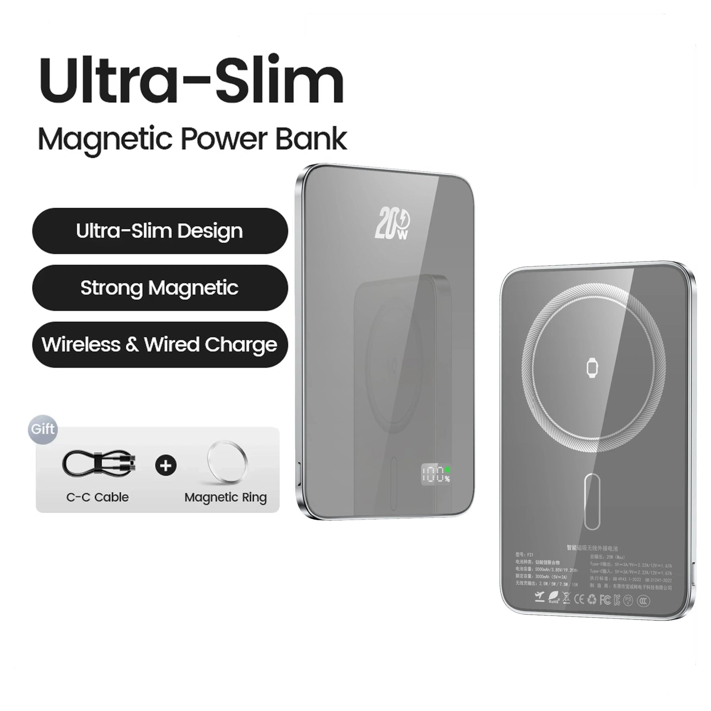 10000mAh 20W Magnetic Power Bank