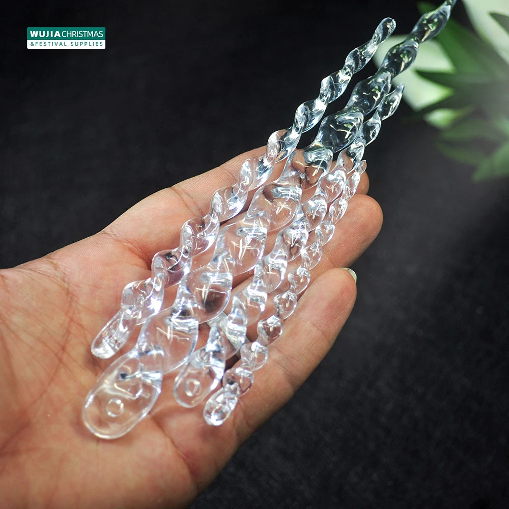 Clear Fake Christmas Icicle Ornaments