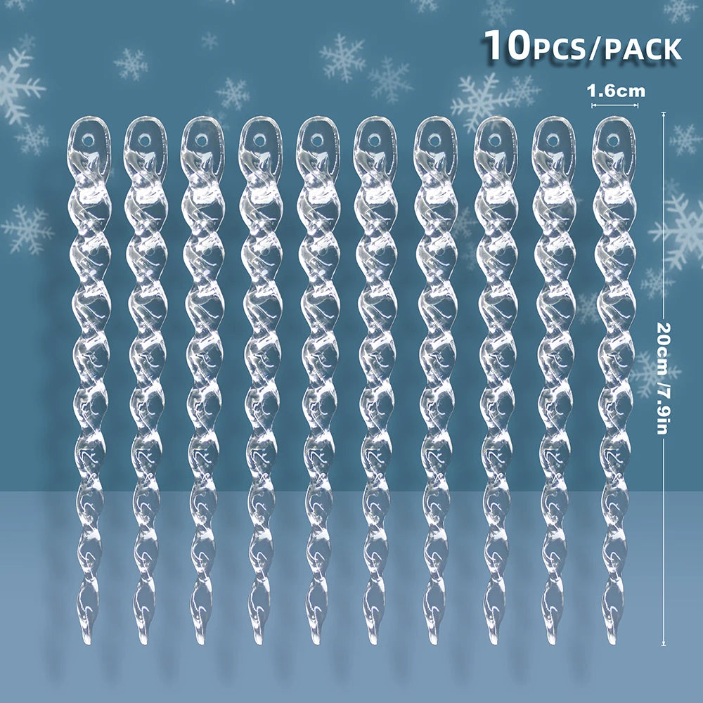 Clear Fake Christmas Icicle Ornaments